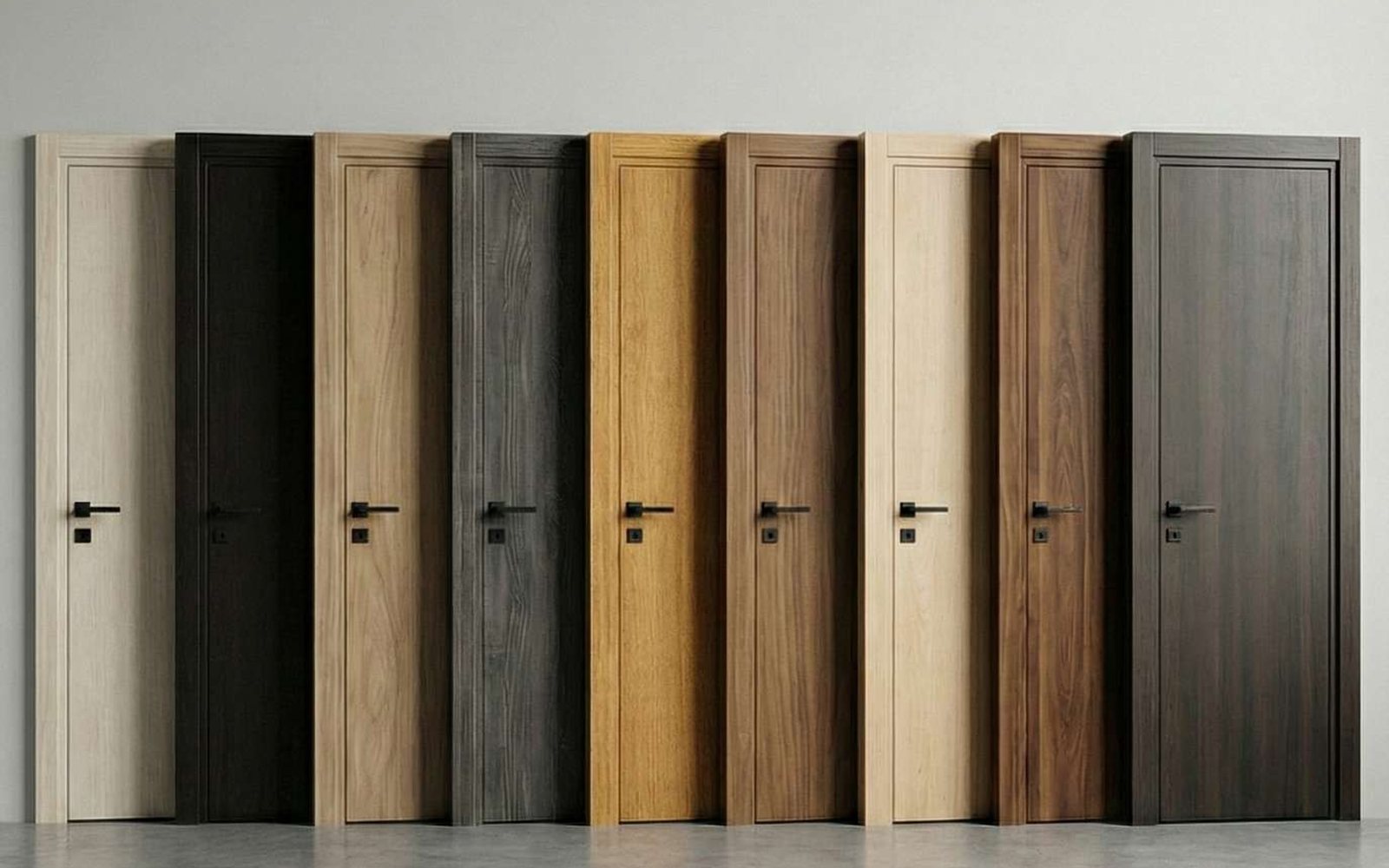 Interior doors wrapped in different PVC foil patterns
